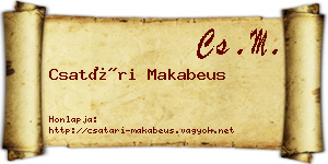 Csatári Makabeus névjegykártya